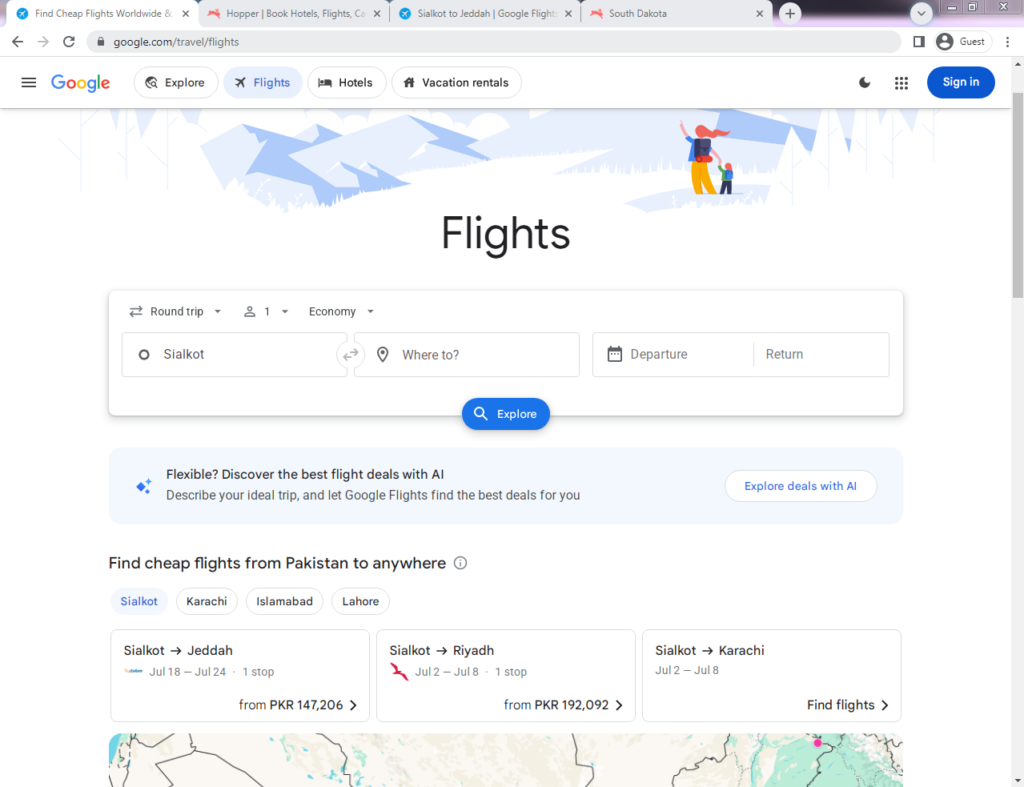 Google Flights vs Hopper price comparison interface